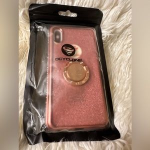 New Pink Rose Glittery “ Cyclone “iPhone X Holder Case